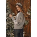 Pilkos spalvos Kalėdinis megztinis